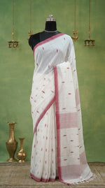 Soft White Khadhi Cotton Ethnic Wear Saree