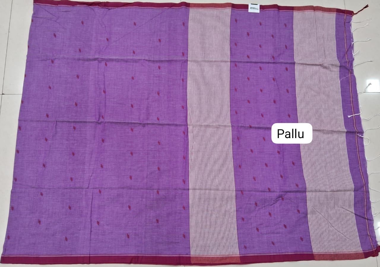 Lavender Khadi Cotton Saree