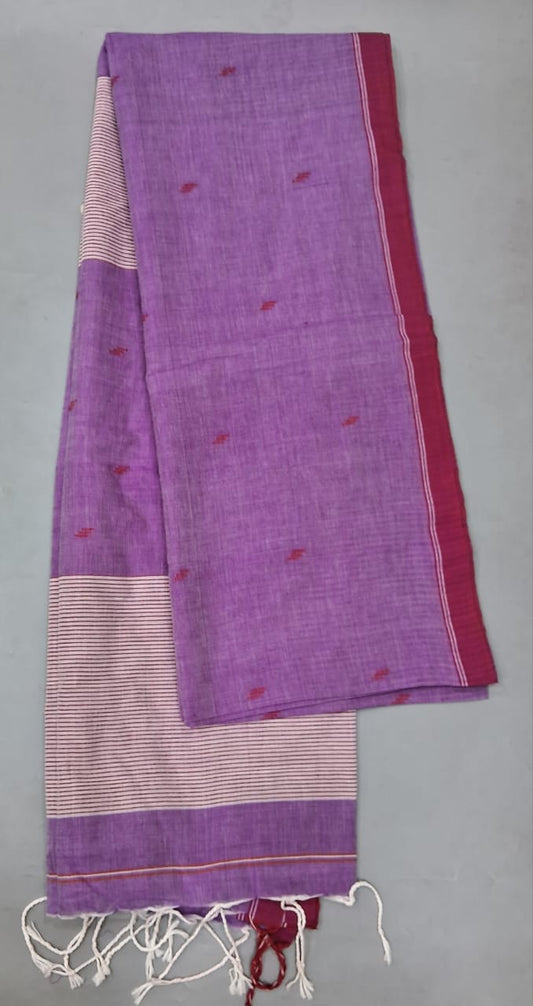 Lavender Khadi Cotton Saree