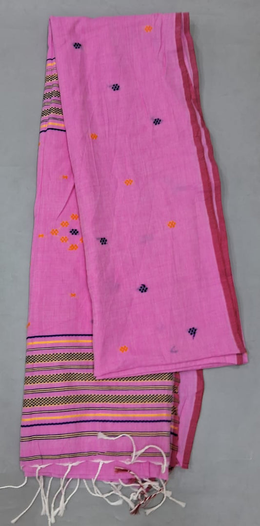 Dark Pink Khadi Cotton Saree