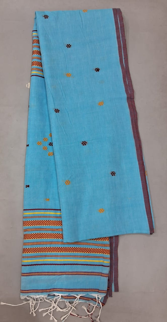 Sky Blue Khadi Cotton Saree