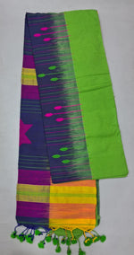 Handwoven Paneled Khadhi Cotton Saree