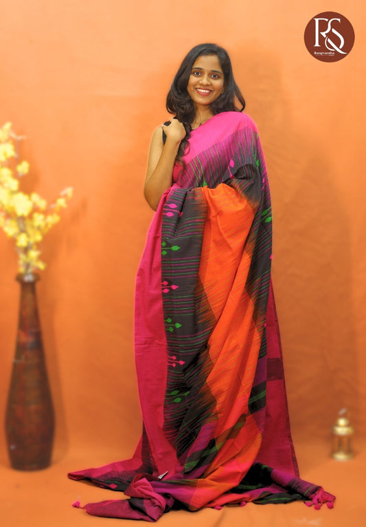 Paneled Khadi Cotton Saree