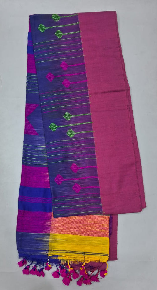 Paneled Khadi Cotton Saree