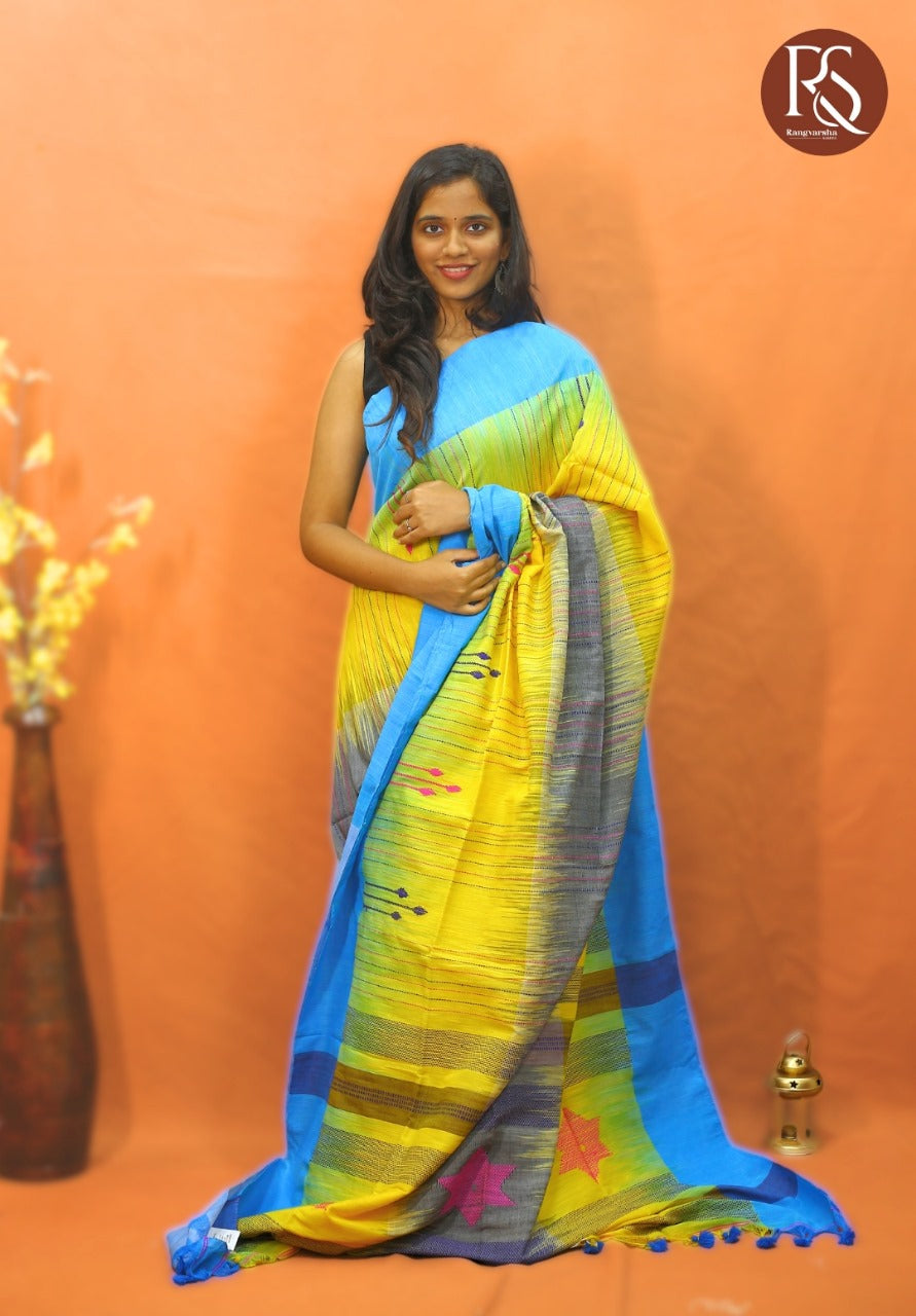 Paneled Khadi Cotton Saree