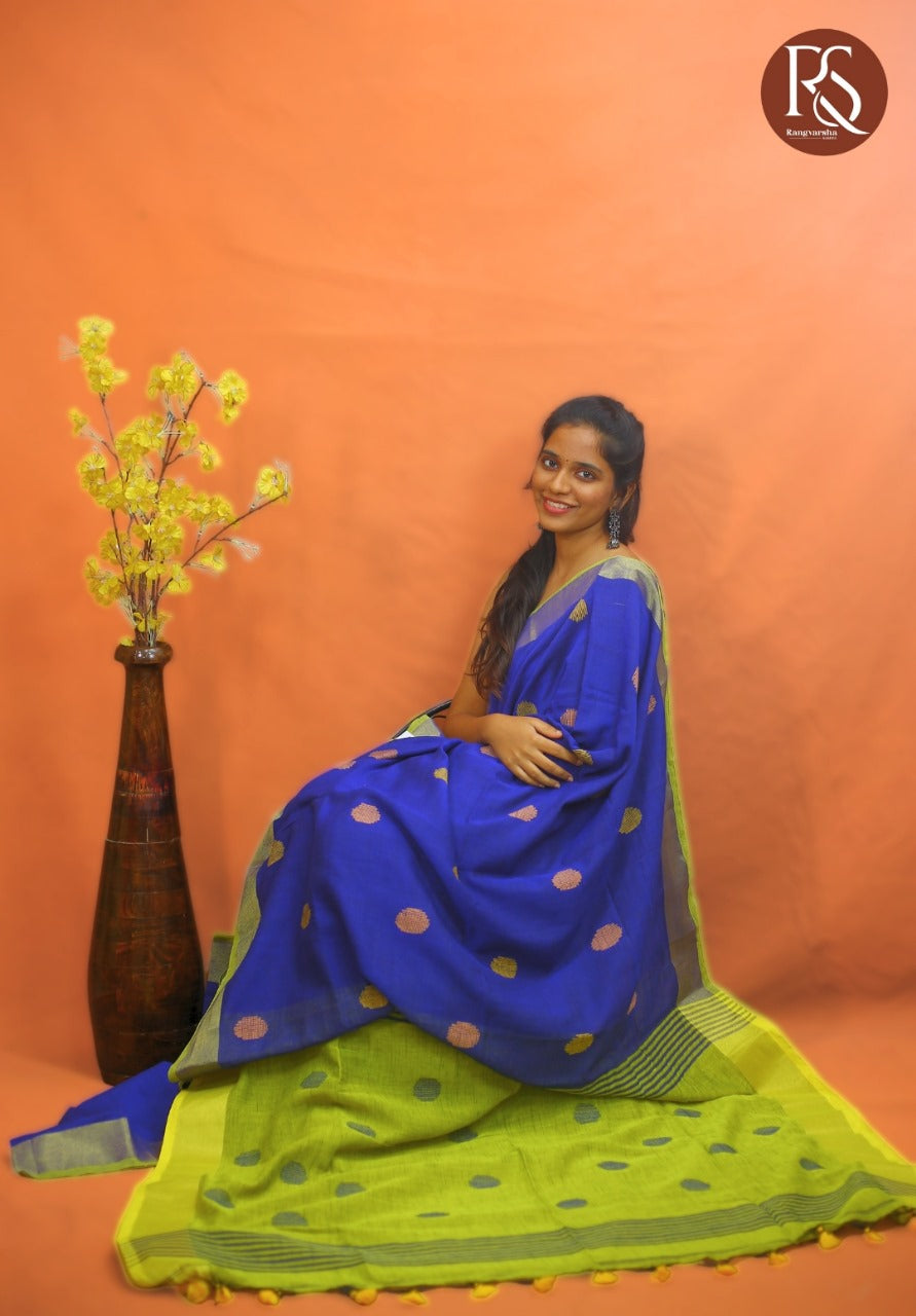 Navy Blue Khadhi Cotton Saree