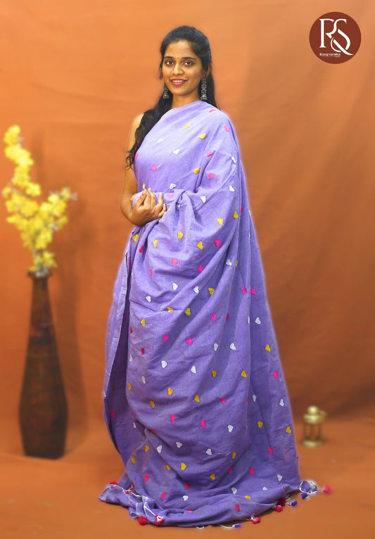 Lavender Khadi Cotton Saree