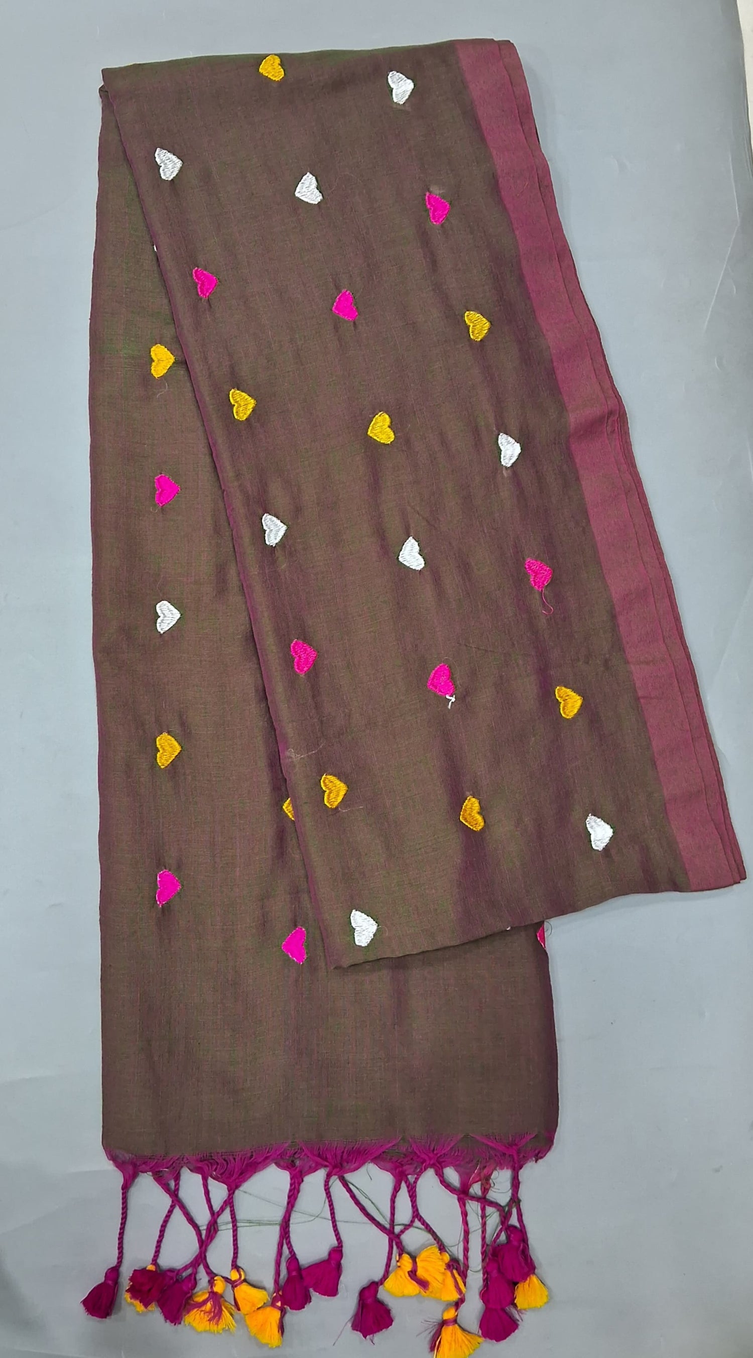 Dual tone Brown Khadhi Cotton Saree