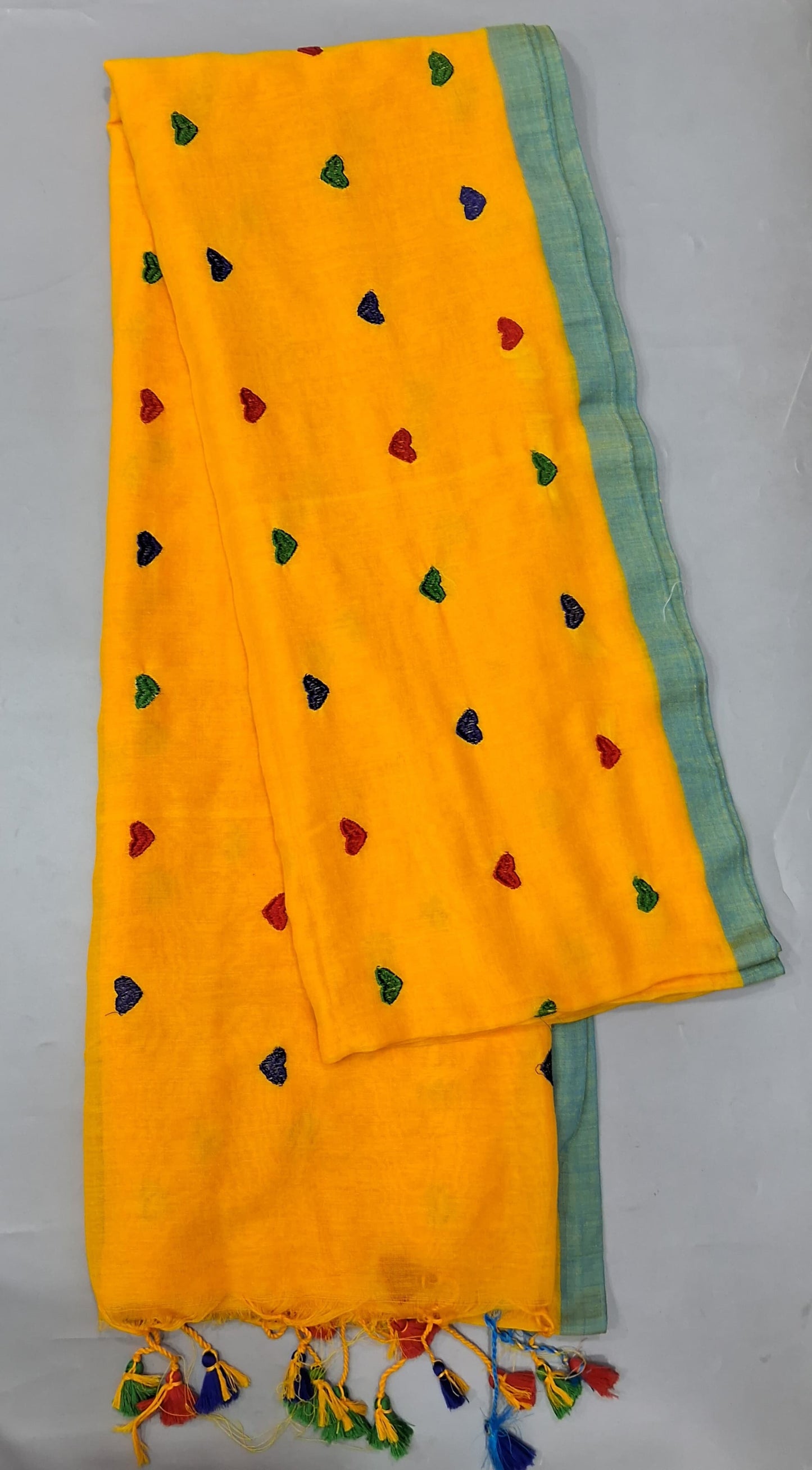 Mango Yellow Khadi Cotton Saree