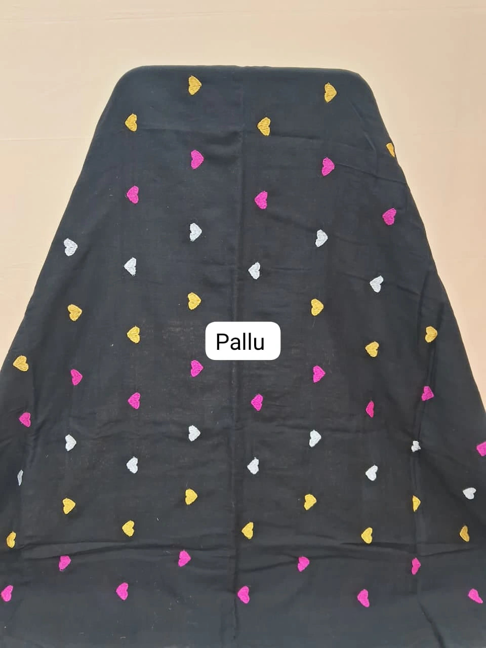 Black Khadhi Cotton Saree Pallu