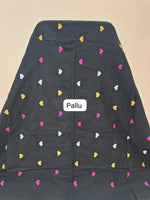 Black Khadhi Cotton Saree Pallu