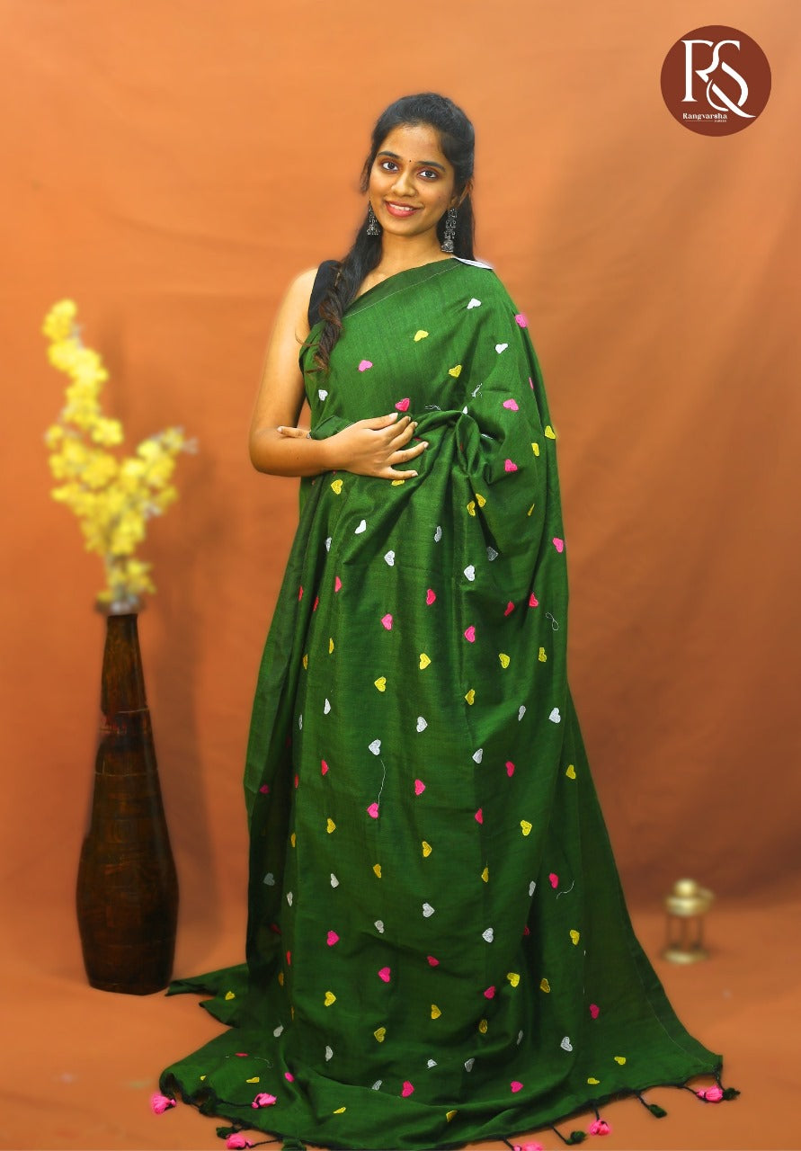 Green Khadhi Cotton Saree