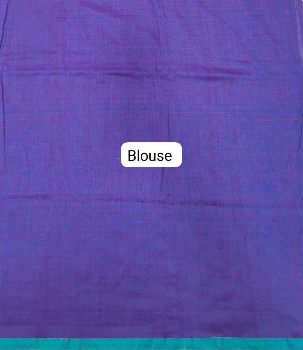 Blue Khadi Cotton Saree