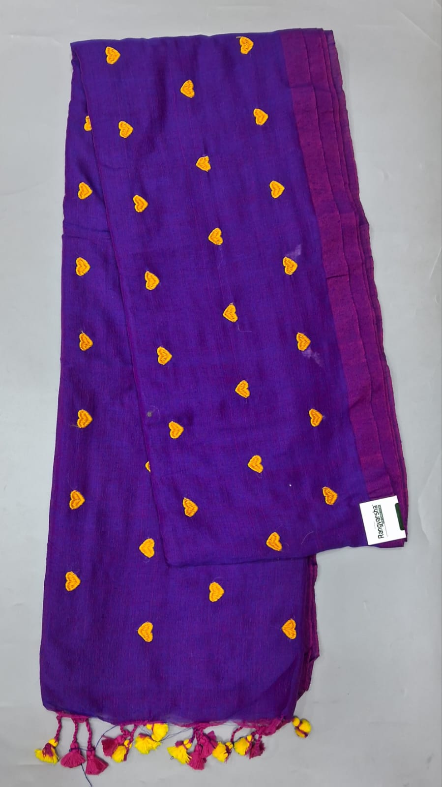 Purple Khadi Cotton Saree