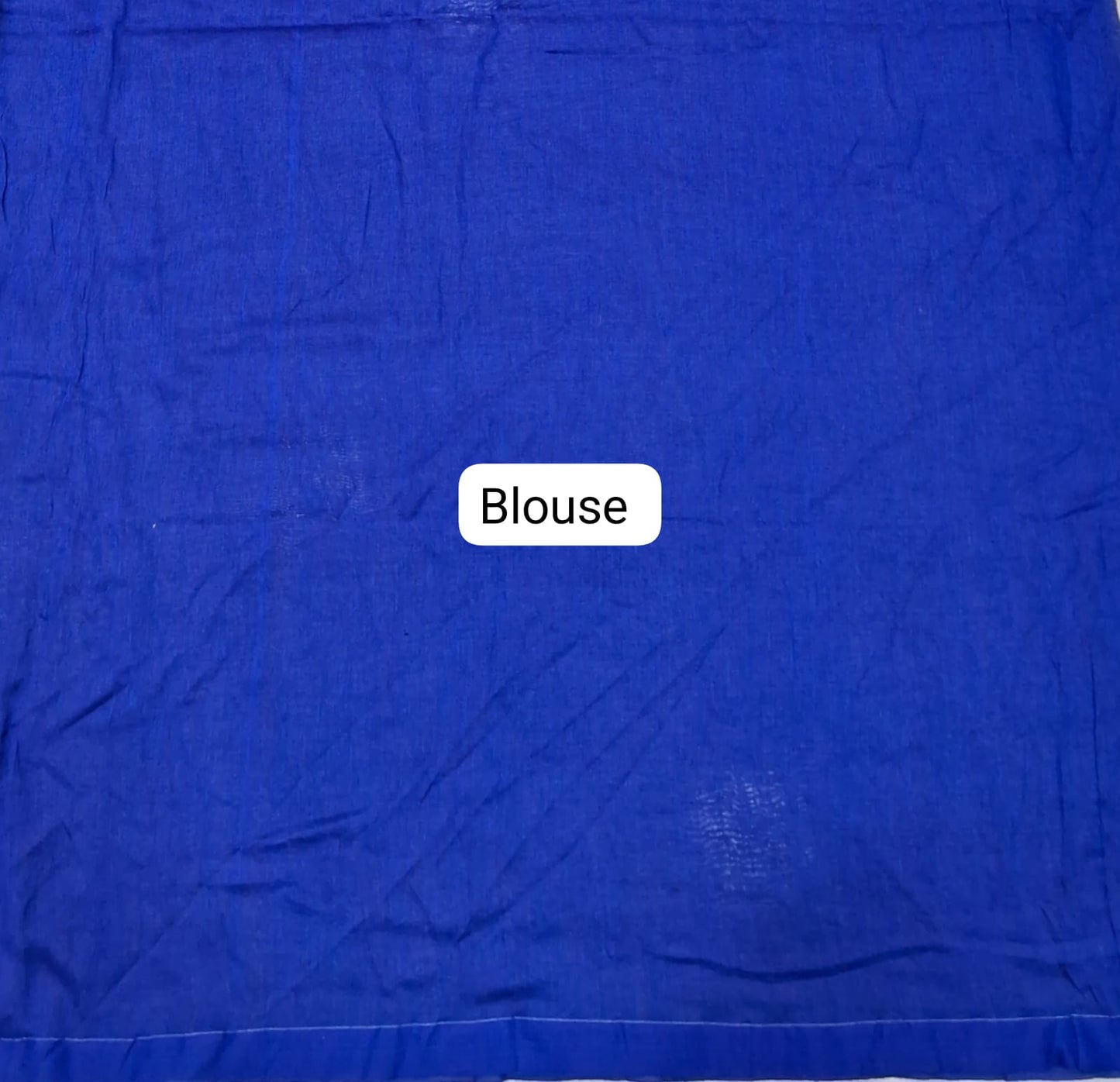 Royal Blue Khadi Cotton Saree