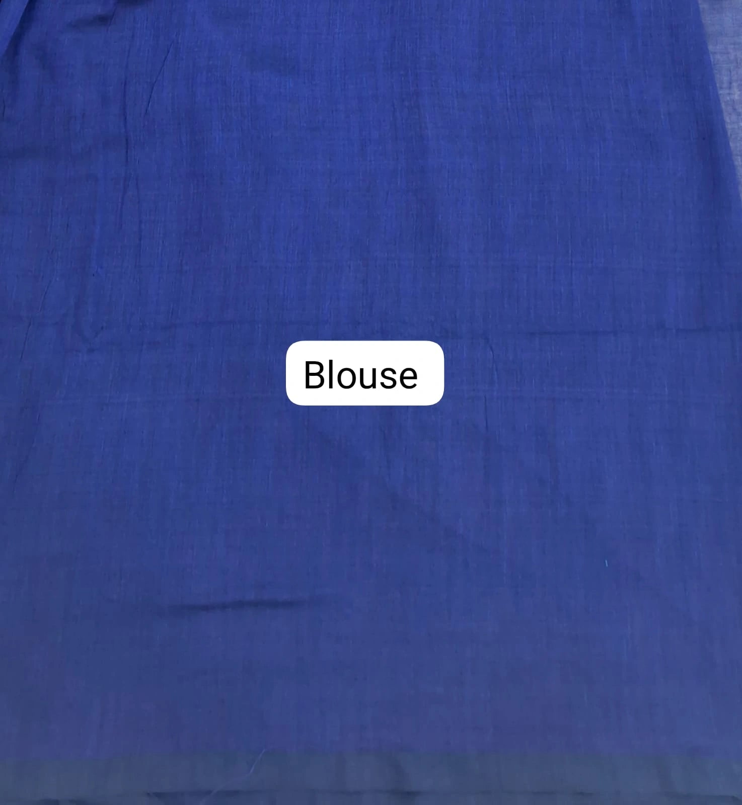 Royal Blue Khadhi Cotton Saree Blouse