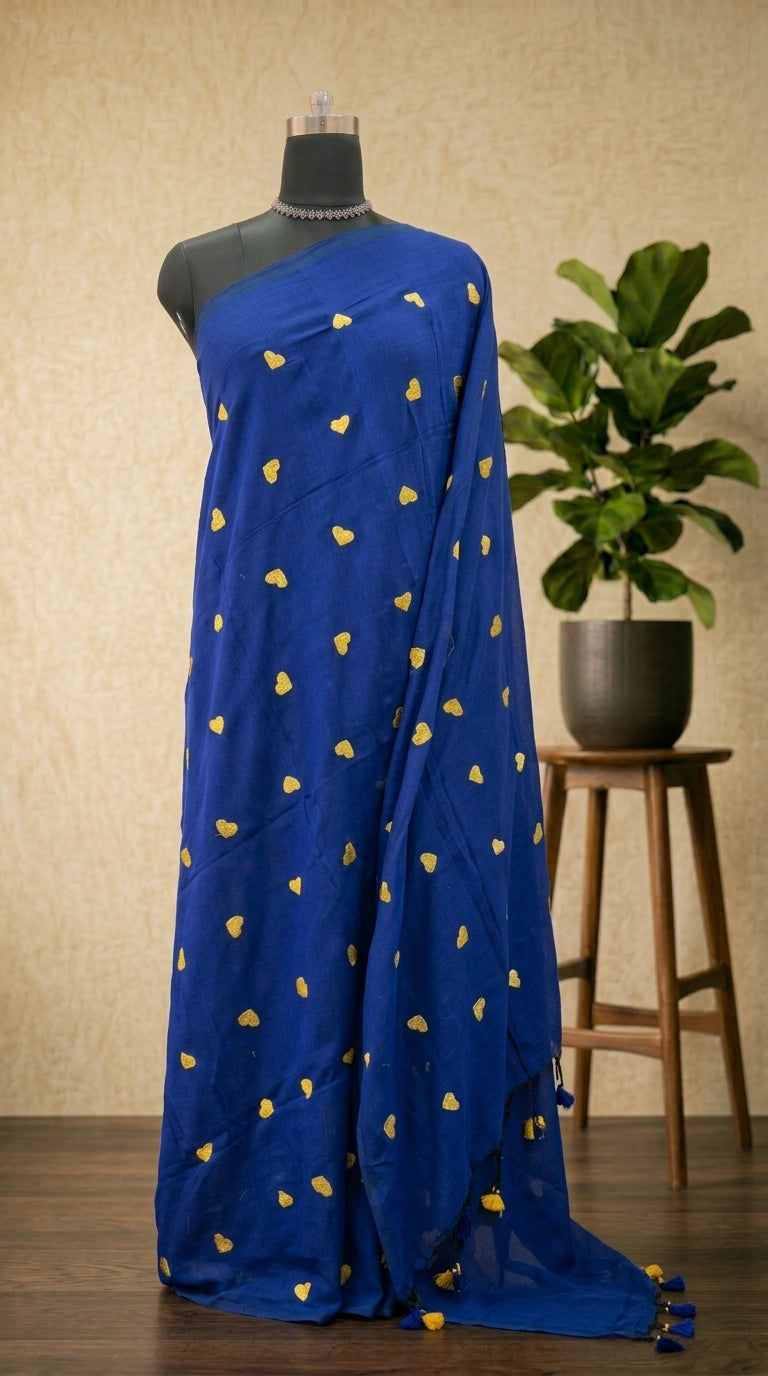 Royal Blue Khadhi Cotton Saree