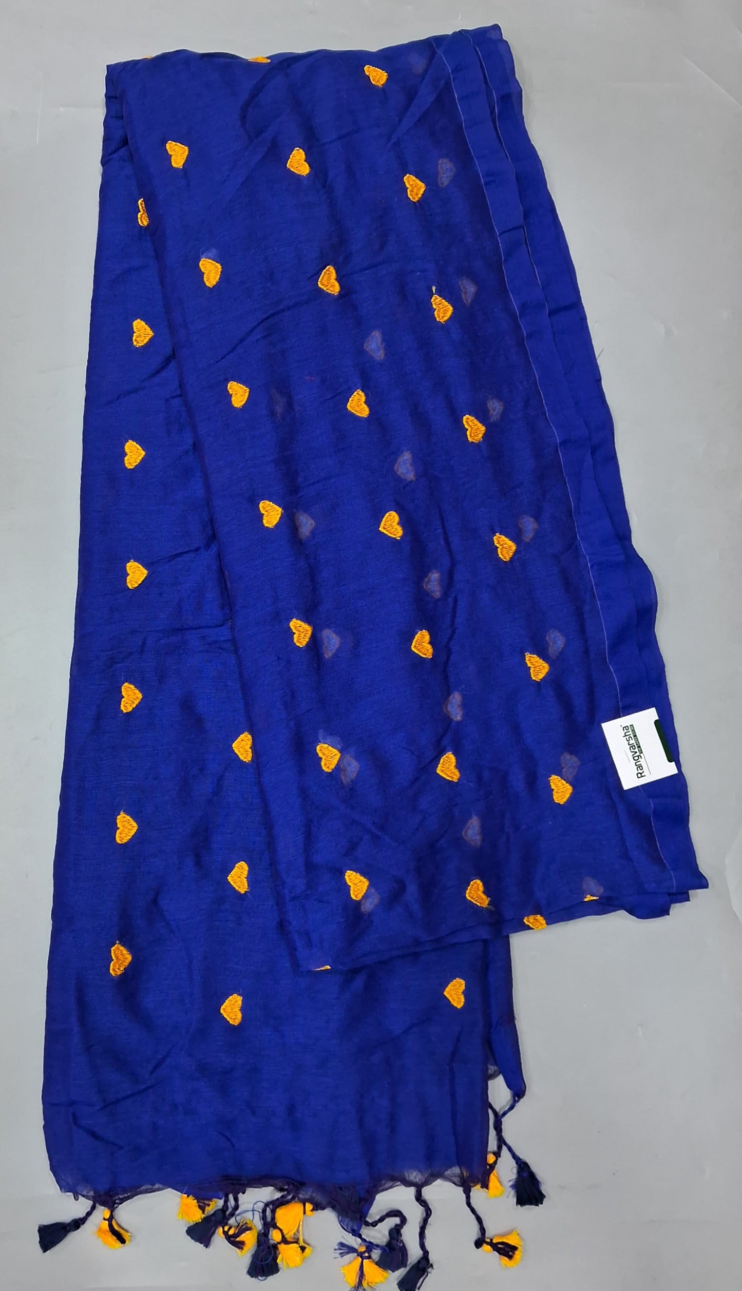 Royal Blue Khadi Cotton Saree