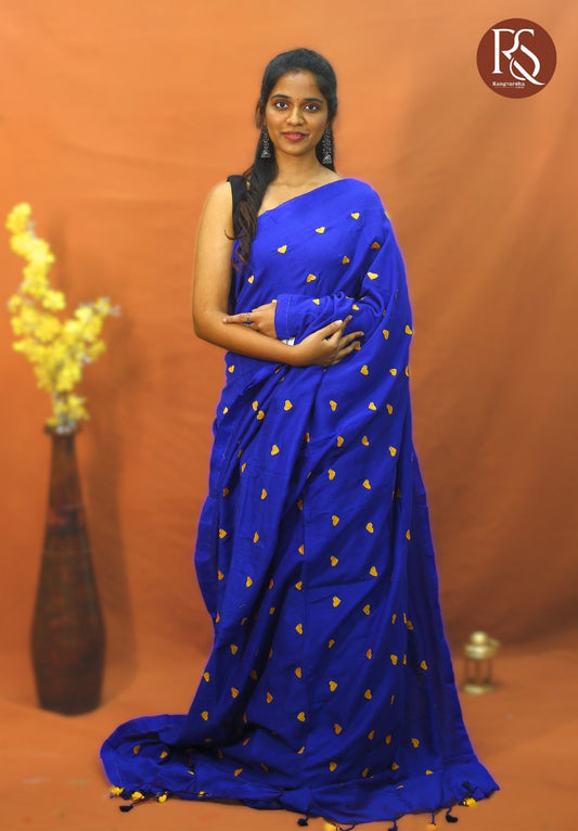 Royal Blue Khadi Cotton Saree