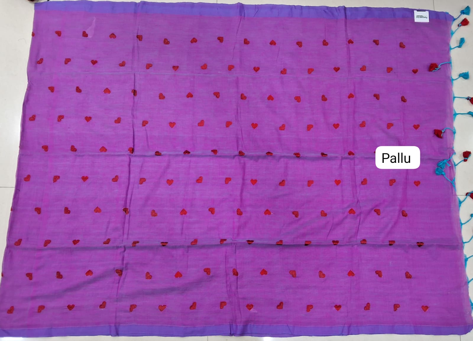 Light Purple Khadhi Cotton Saree pallu