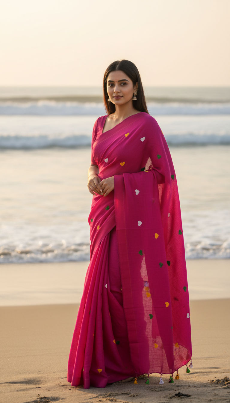 Rani Pink Khadhi Cotton Saree