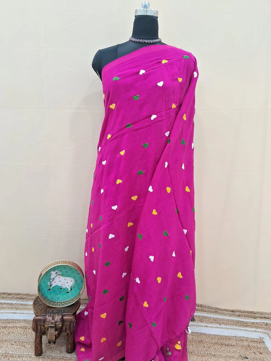 Classic Rani Pink Khadhi Cotton Saree 
