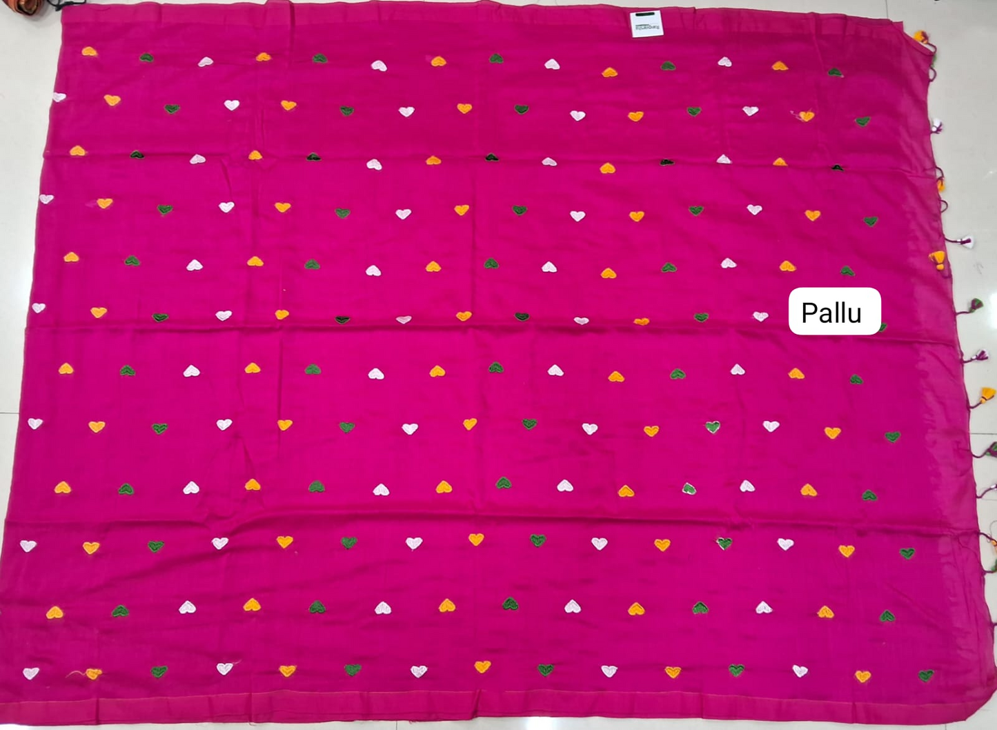 Rani Pink Khadhi Cotton Saree pallu