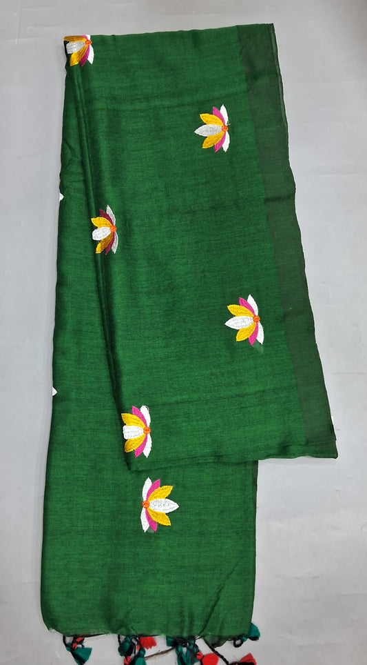 Green Khadhi Cotton Saree
