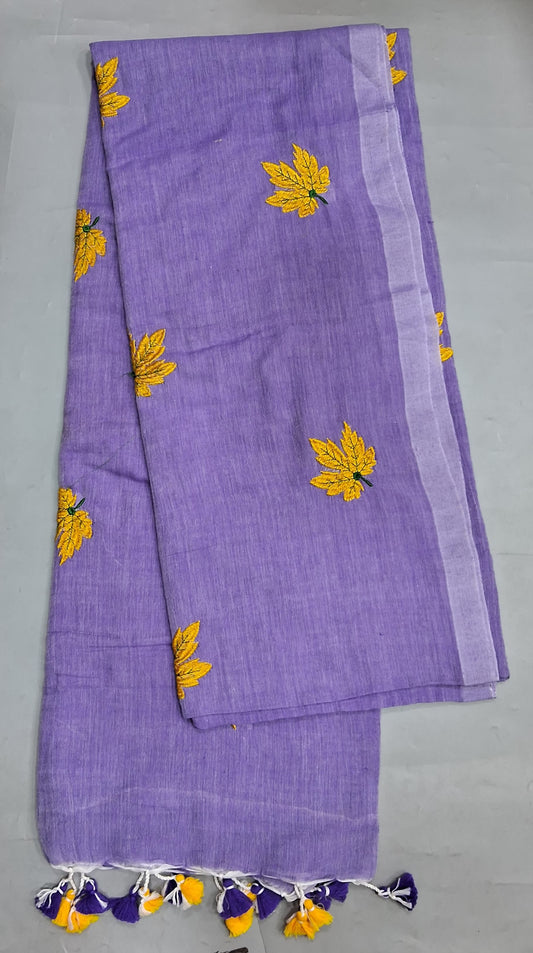 Lavender Khadhi Cotton Saree