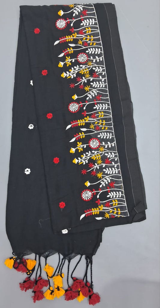 Black Khadhi Cotton Saree