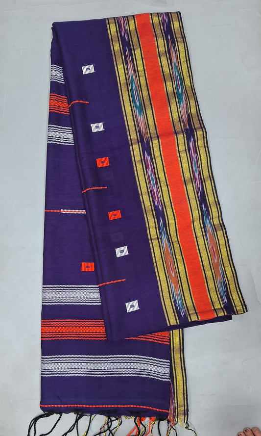 Navy Blue Khadhi Cotton Saree 