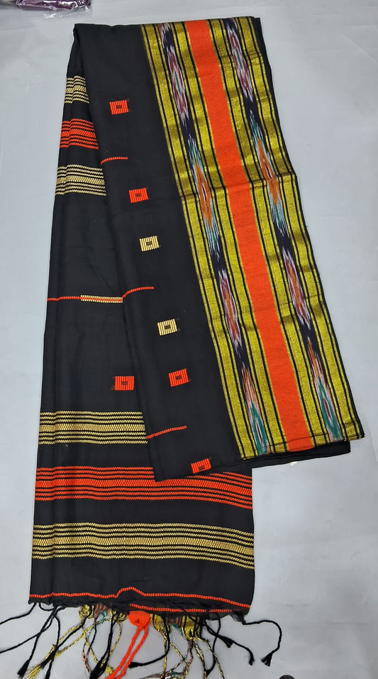 Black Khadhi Cotton Saree