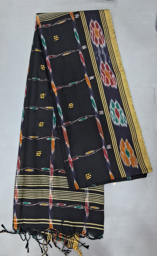 Black Khadhi cotton Saree