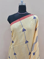 Elegant Light Mustard Yellow Khadhi Cotton Saree 1