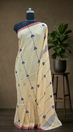 Elegant Light Mustard Yellow Khadhi Cotton Saree