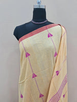 Light Mustard Yellow Khadhi Cotton Saree 1