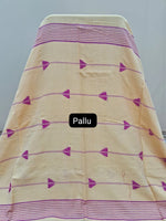 Light Mustard Yellow Khadhi Cotton Saree Pallu