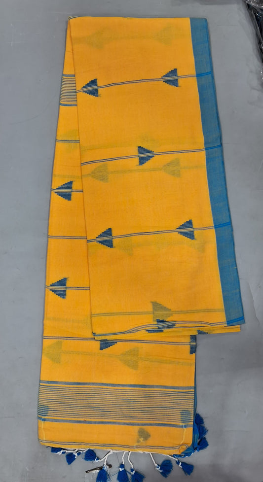 Mango Yellow Khadhi Cotton Saree