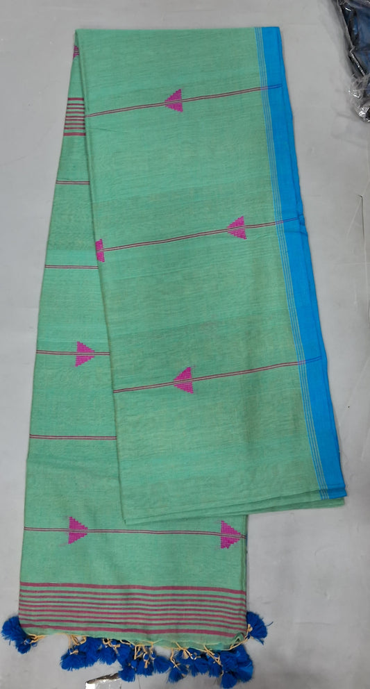 Marine Blue Khadhi Cotton Saree