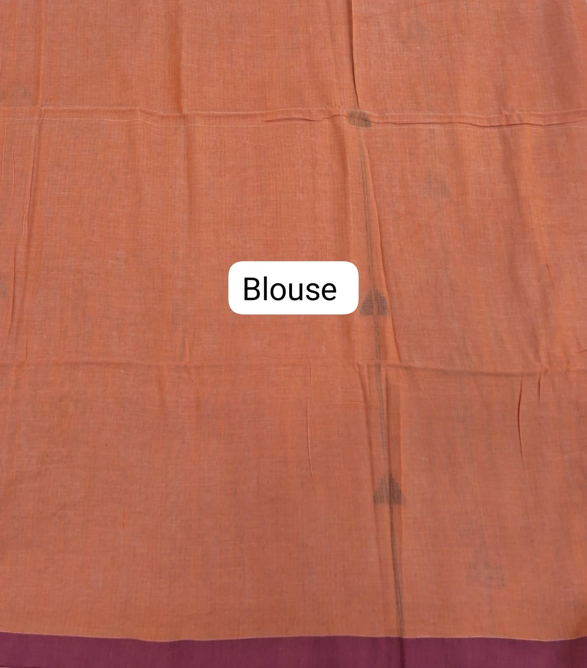 Traditional Orange Khadhi Cotton Saree Blouse
