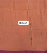 Traditional Orange Khadhi Cotton Saree Blouse