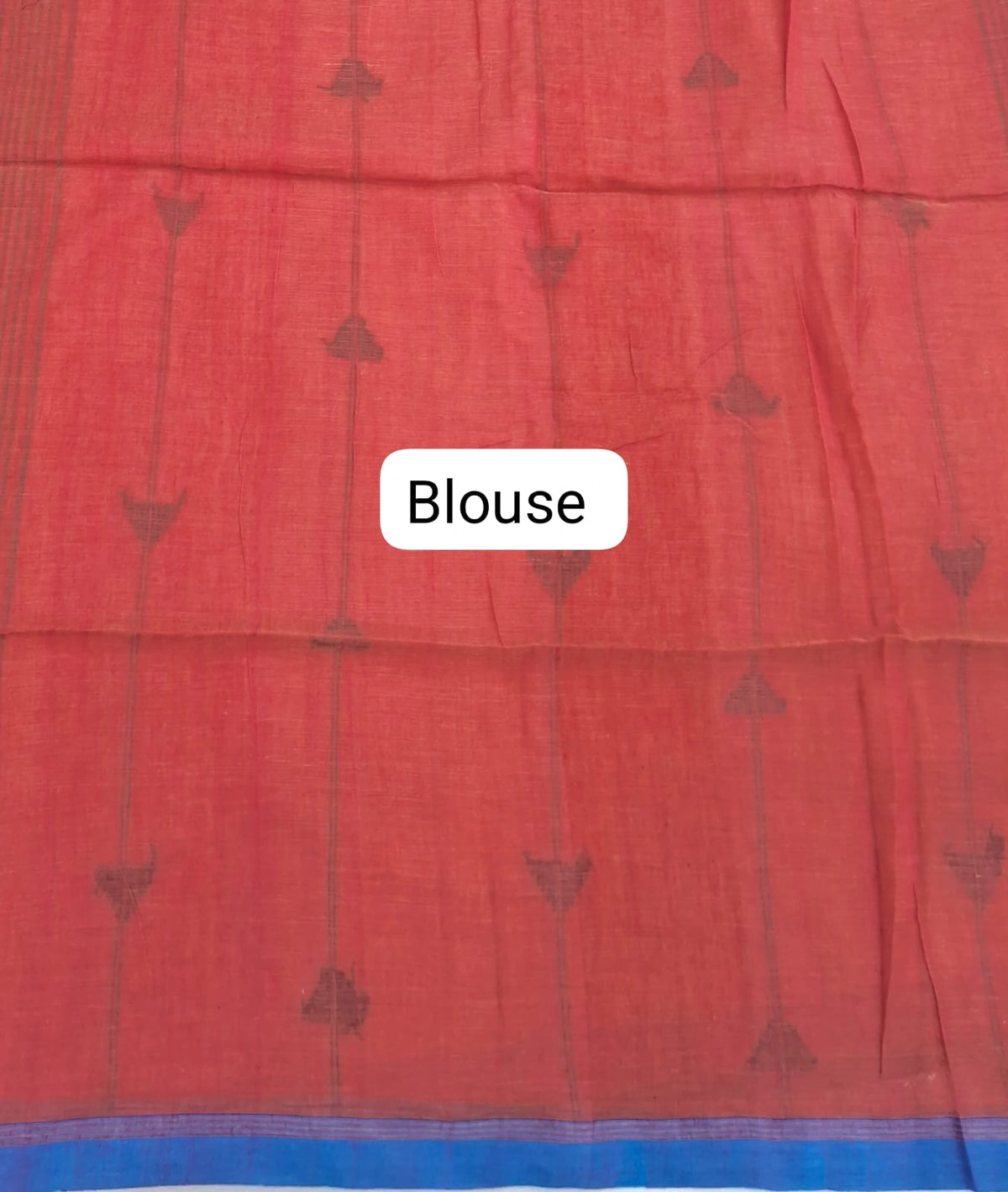 Dark Peach Khadhi Cotton Saree Blouse