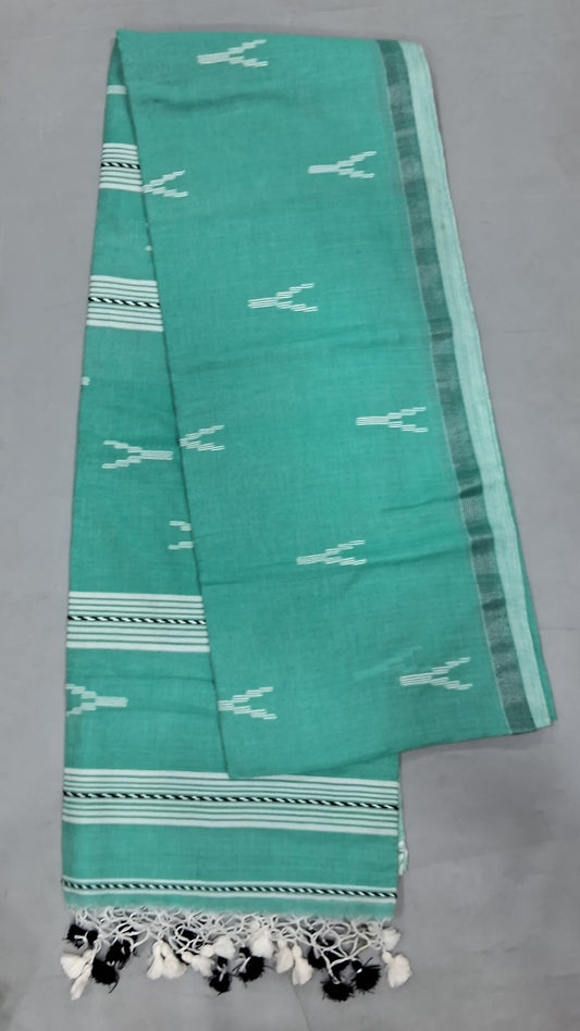 Sea Blue Khadhi Cotton Saree