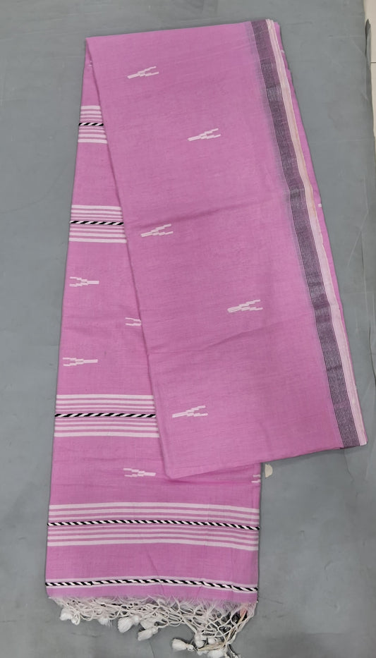 Light Pink Khadhi Cotton Saree