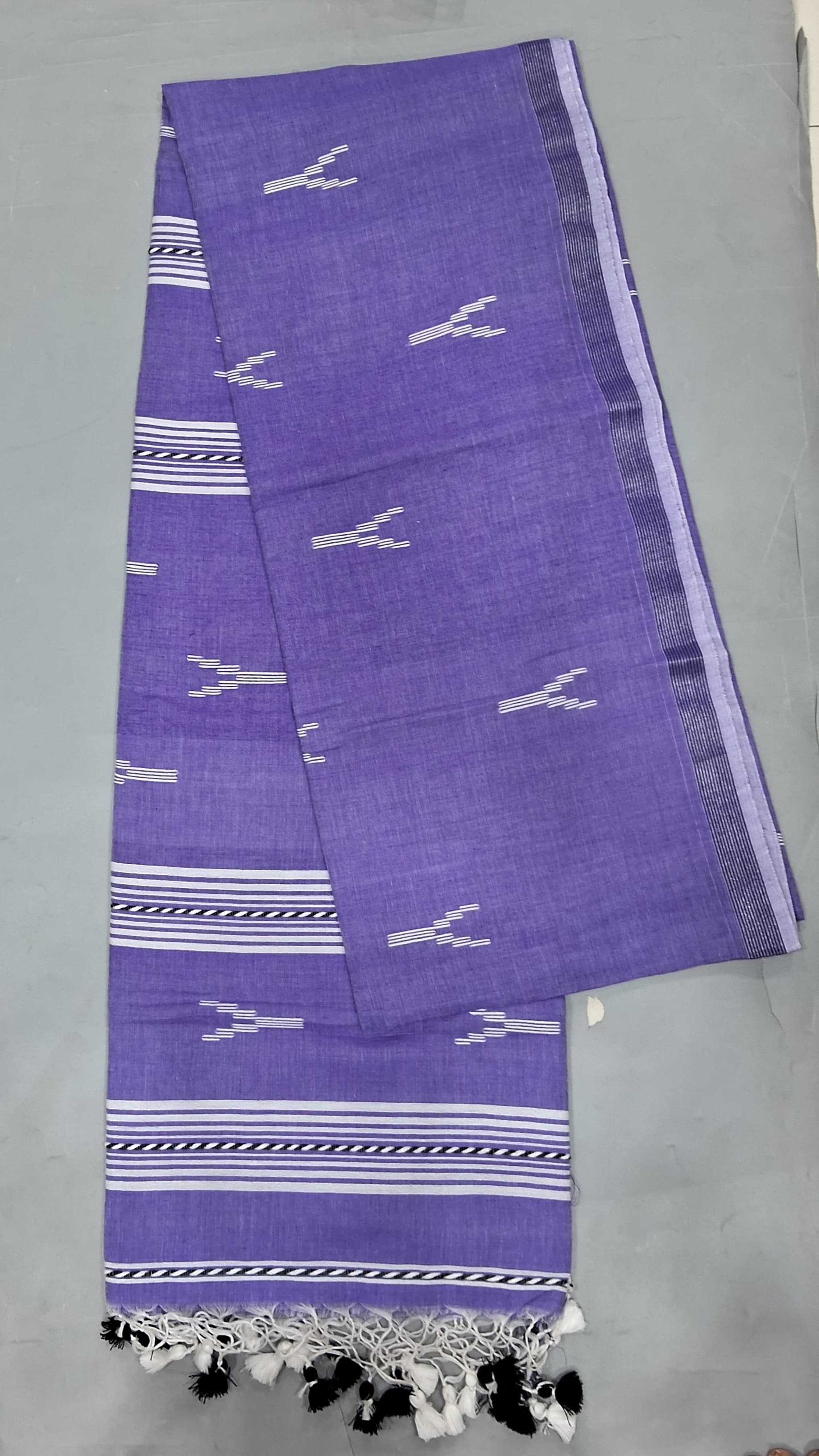 Dark Lavender Khadhi Cotton Saree