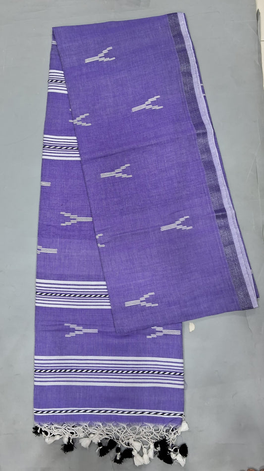 Dark Lavender Khadhi Cotton Saree
