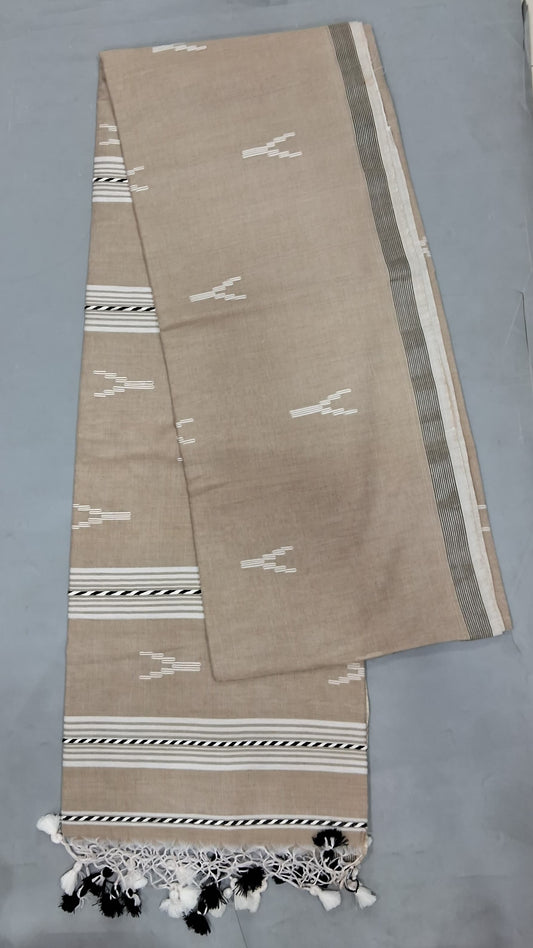 Sand Brown Khadhi Cotton Saree 