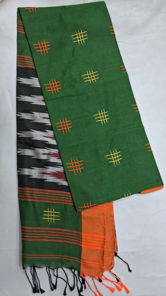 Green Khadhi Cotton Saree 