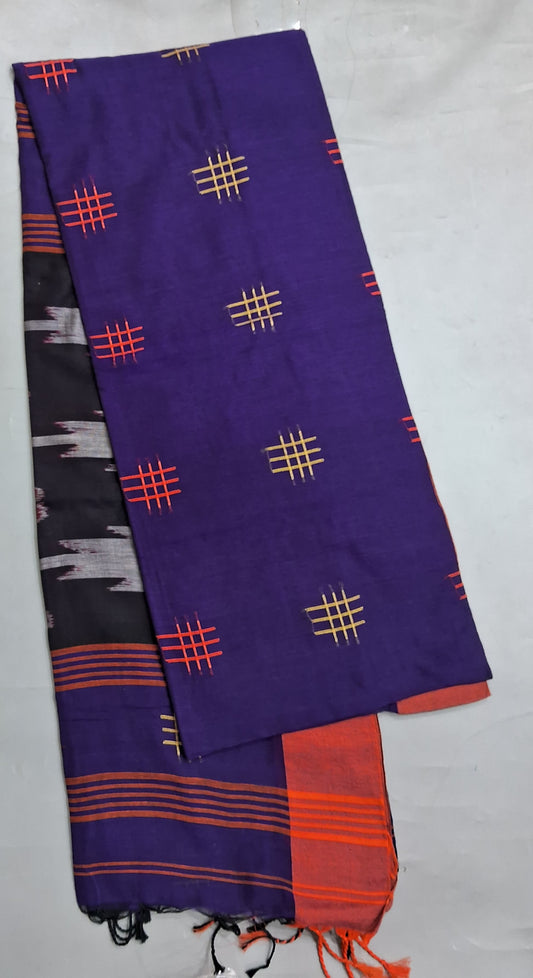 Navy Blue Khadhi Cotton Saree