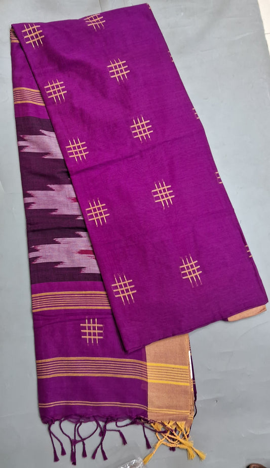 Raspberry Pink Khadhi Cotton Saree 